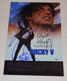 ROCKY V 5 Cast Signed 11x17 Poster Sylvester Stallone Shire Young BECKETT COA