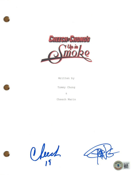 Cheech Marin & Tommy Chong Signed Autograph Up In Smoke Movie Script Beckett COA