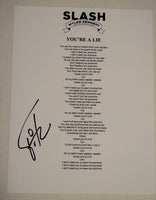 Brent Fitz Signed Autograph Slash & The Conspirators You're A Lie Lyric Sheet