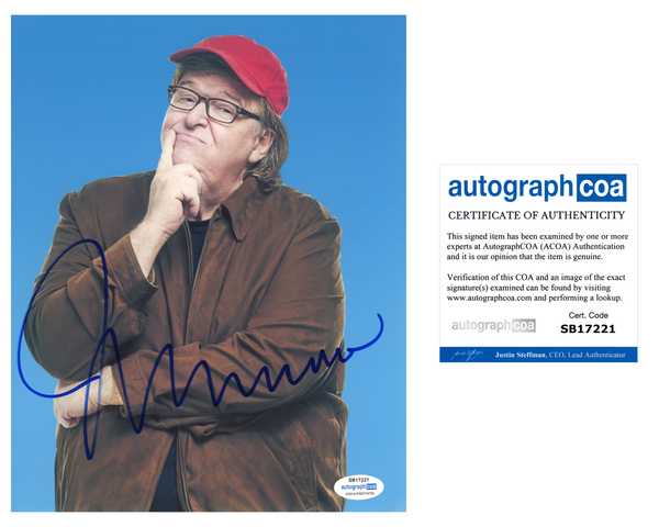 Michael Moore Signed Autographed 8x10 Photo Bowling For Columbine ACOA COA