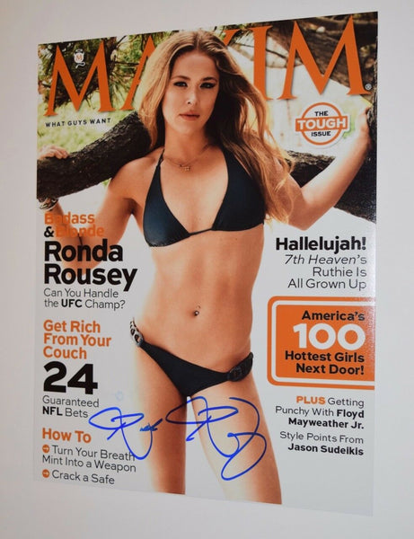 Ronda Rousey Signed Autographed 11x14 Photo Hot Sexy Maxim Pose UFC MMA COA VD