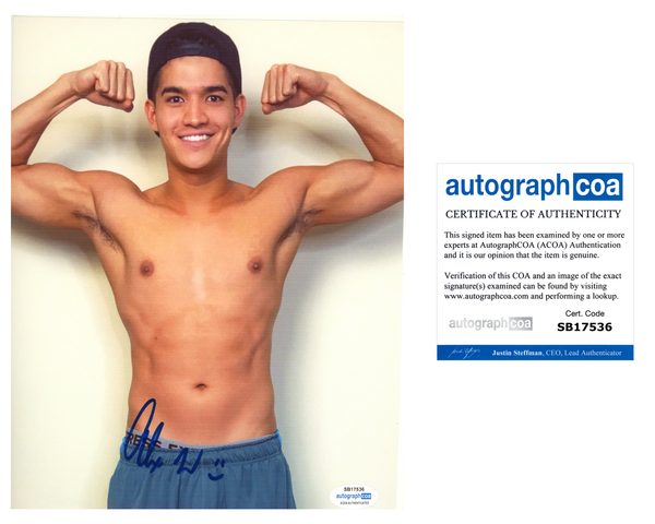 Alex Wassabi Signed Autograph 8x10 Photo YouTube Star Shirtless Pose ACOA COA