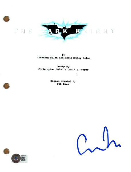 Christopher Nolan Signed Autograph The Dark Knight Full Movie Script Beckett COA