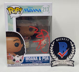 Jared Bush Signed Autographed Moana & Pua Funko Pop Figure Writer Beckett COA