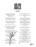 John Rzeznik Johnny Signed Autograph Goo Goo Dolls SLIDE Lyric Sheet Beckett COA