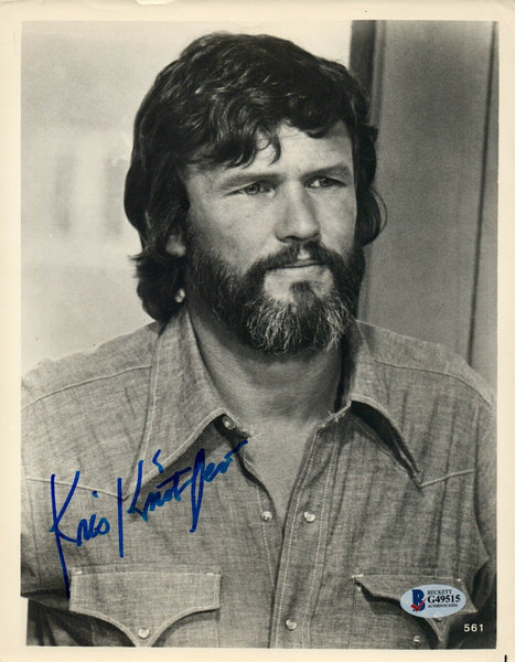 Kris Kristofferson Signed Autograph 8x10 Photo The Highwaymen Beckett BAS COA