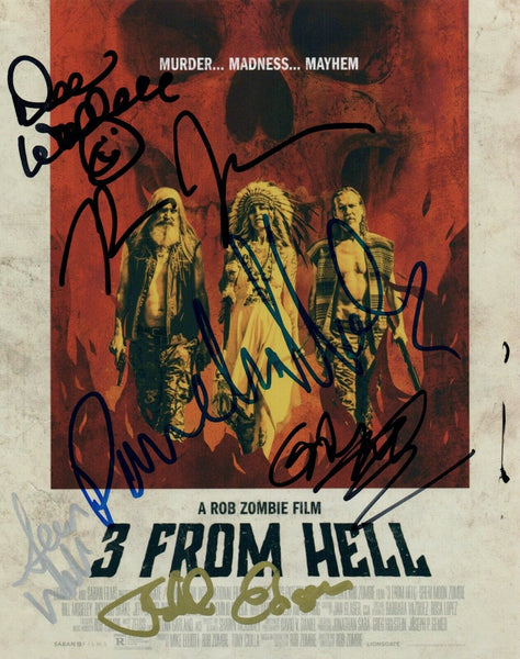 3 FROM HELL Cast Signed Autographed 8x10 Photo by 6 COA