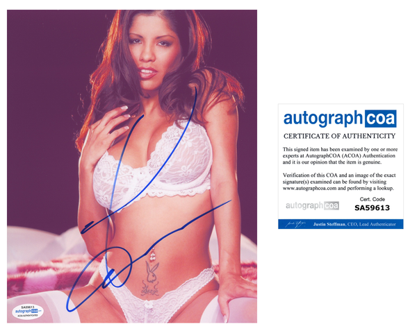 Alexis Amore Signed Autograph 8x10 Photo Sexy Adult Film Actress Model ACOA COA