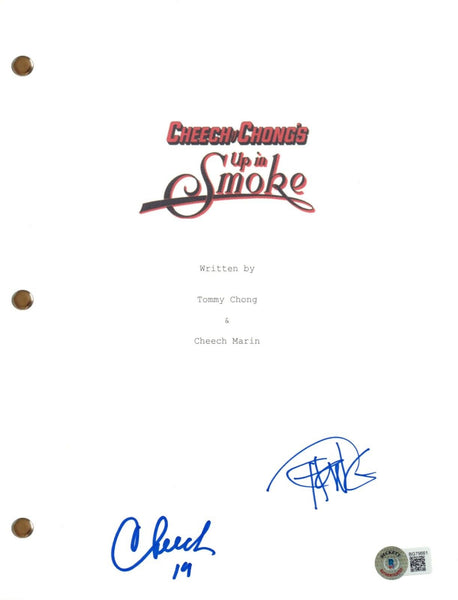 Cheech Marin & Tommy Chong Signed Autograph Up In Smoke Movie Script Beckett COA