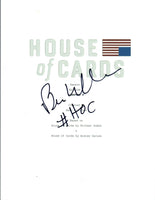 Beau Willimon Signed Autographed HOUSE OF CARDS Chapter 4 Episode Script COA VD