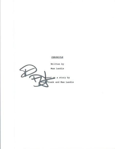 Dane DeHaan Signed Autographed CHRONICLE Movie Script COA VD