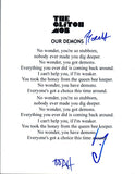The Glitch Mob Signed Autographed "Our Demons" Lyric Sheet COA VD