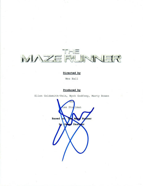 Will Poulter Signed Autographed THE MAZE RUNNER Movie Script COA