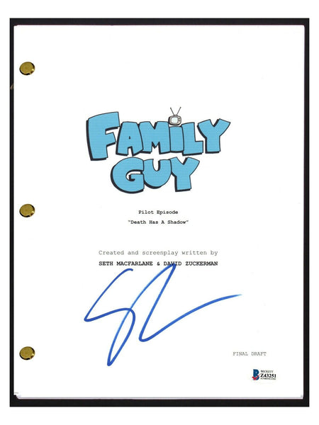 Seth MacFarlane Signed Autographed Family Guy Pilot Episode Script Beckett COA