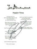 Joe Bonamassa Signed Autographed HAPPIER TIMES Song Lyric Sheet COA