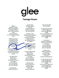 Darren Criss Signed Autographed TEENAGE DREAM GLEE Song Lyric Sheet COA