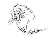 Rob Minkoff Signed Autographed 8.5x11 Scar The Lion King Sketch Beckett COA