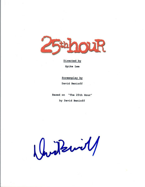 David Benioff Signed Autographed 25TH HOUR Movie Script COA VD