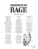 B-Real Signed Autograph Prophets of Rage Living On The 110 Lyric Sheet ACOA COA