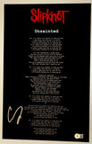 Corey Taylor Signed Slipknot Unsainted 11x17 Lyrics Poster Photo Beckett COA