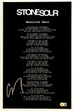 Corey Taylor Signed Stone Sour Absolute Zero 11x17 Song Lyric Poster Beckett COA