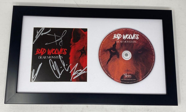 dear monsters bad wolves Bad Wolves Signed Autographed Dear Monsters Framed CD Display Full Ban – EntertainmentAutographs