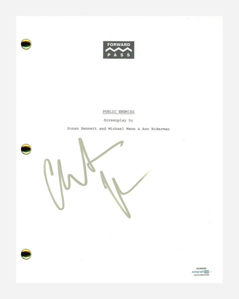 Christian Bale Signed Autographed Public Enemies Movie Script ACOA COA