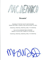 Mac DeMarco Signed Autographed DREAMIN' Music Lyric Sheet COA