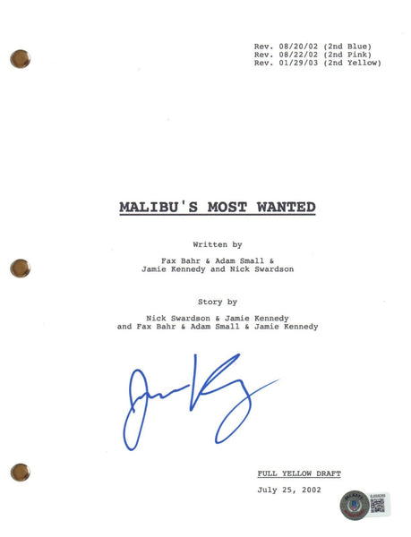 Jamie Kennedy Signed Autograph Malibu's Most Wanted Movie Script Beckett COA
