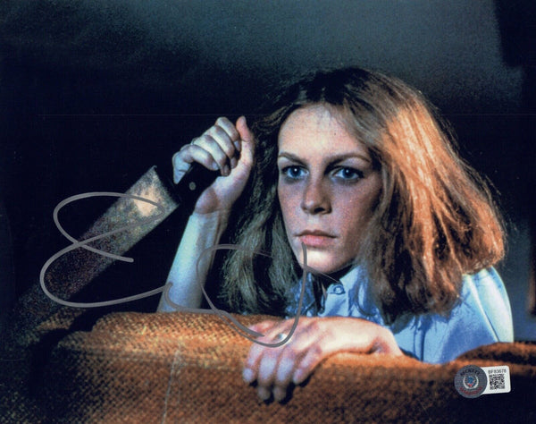 Jamie Lee Curtis Signed Autograph 8x10 Photo Halloween Laurie Strode Beckett COA