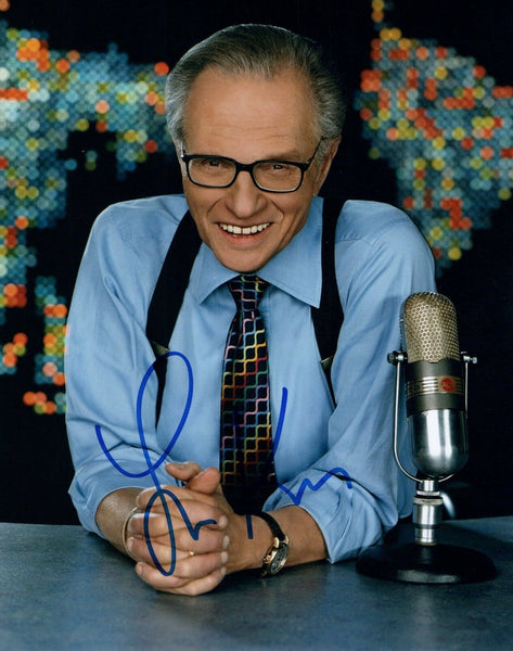 Larry King Signed Autographed 8x10 Photo TV HOST COA