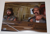 Cheech Marin & Tommy Chong Signed Autographed 11x14 Photo UP IN SMOKE BAS COA