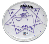 Danny Carey Tool Signed Stage Used 8" Drumhead Heptagram Autograph Beckett COA