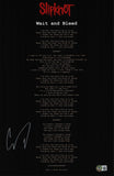 Corey Taylor Signed Slipknot Wait and Bleed Lyrics 11x17 Poster Beckett COA