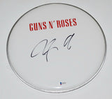 Steven Adler Signed Autographed 12" Drumhead GUNS N ROSES Beckett BAS COA