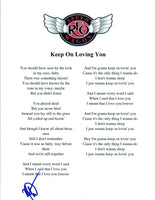 Neal Doughty Signed Autographed REO Speedwagon "Keep On Loving You" Lyric Sheet