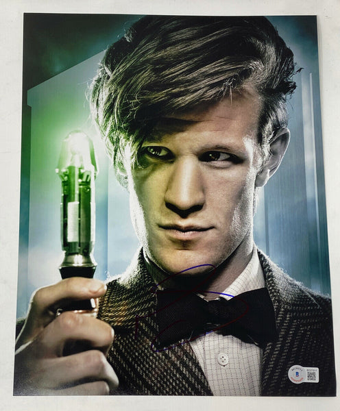 Matt Smith Signed Autographed 11x14 Photo Doctor Who Beckett COA
