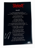 Corey Taylor Signed Slipknot Snuff 11x17 Lyric Poster Photo Beckett COA