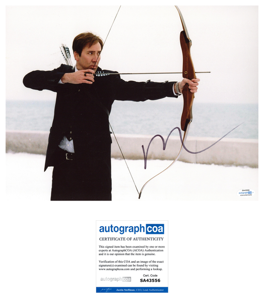 Nicolas Cage Signed Autographed 11x14 Photo The Weather Man ACOA COA