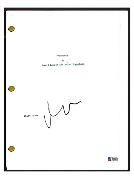 Matt Damon Signed Autographed ROUNDERS Movie Script Beckett BAS COA