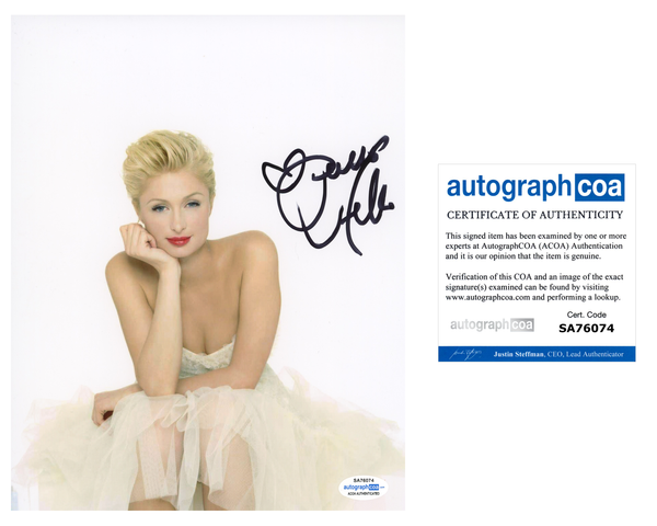 Paris Hilton Signed Autographed 8x10 Photo Sexy Model ACOA COA