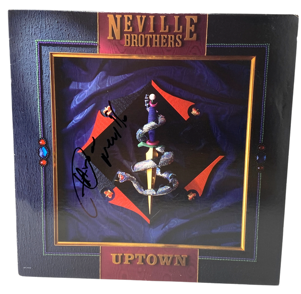 Aaron Neville Signed Autograph The Neville Brothers Uptown Vinyl Album LP ACOA