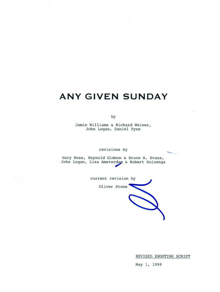 Al Pacino Signed Autographed ANY GIVEN SUNDAY Full Movie Script COA