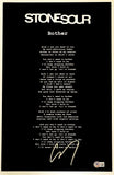 Corey Taylor Signed Stone Sour Bother 11x17 Song Lyrics Poster Photo Beckett COA