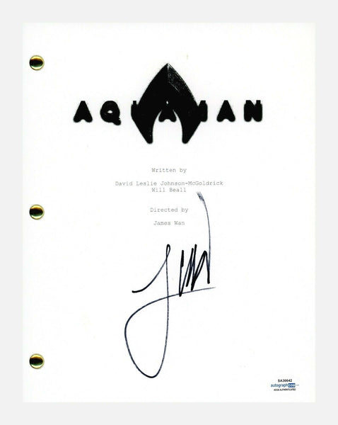James Wan Signed Autographed AQUAMAN Movie Script Transcript Director ACOA COA