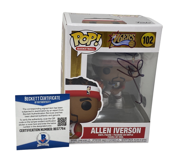 Allen Iverson Signed Autographed Funko Pop Figure 76ers #102 Beckett COA