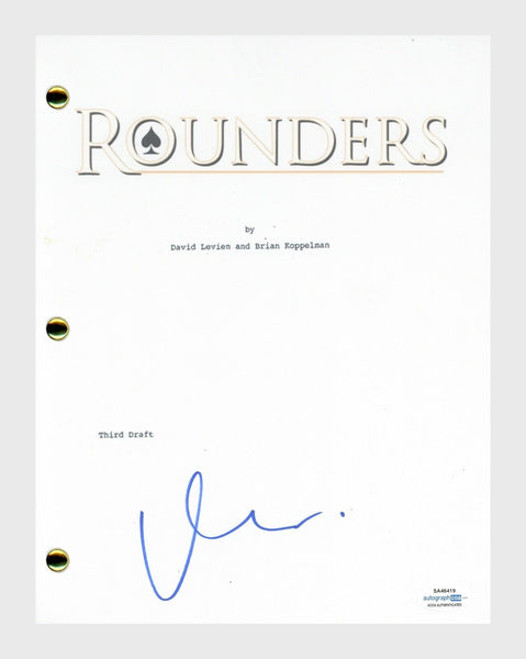 Matt Damon Signed Autographed Rounders Movie Script Screenplay ACOA COA