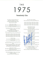 Matt Healy Signed Autographed The 1975 Somebody Else Lyric Sheet Matty COA