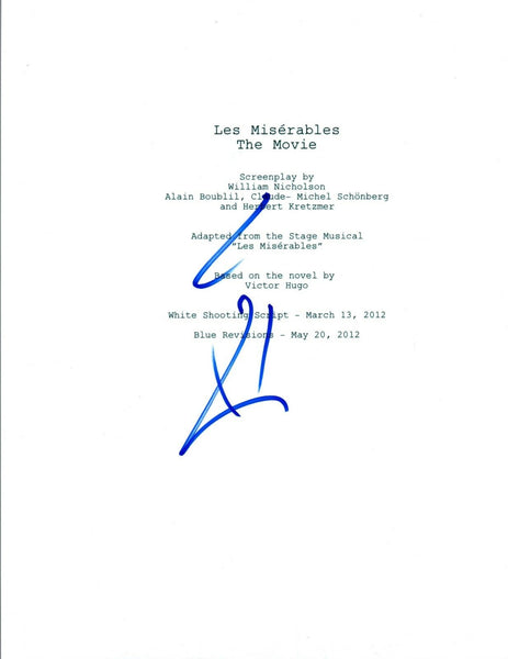 Eddie Redmayne Signed Autographed LES MISERABLES Movie Script COA AB