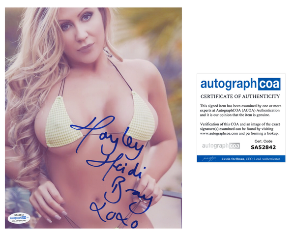 Hayley Heidi Bray Signed Autographed 8x10 Photo Sexy Model ACOA COA